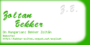 zoltan bekker business card