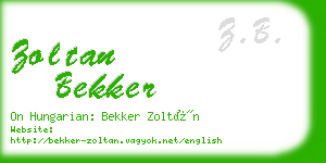 zoltan bekker business card